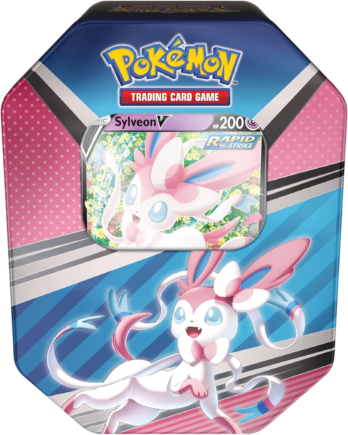 Pokemon TCG: V Heroes Tin Sylveon (1 Foil Card & 4 Booster Packs)